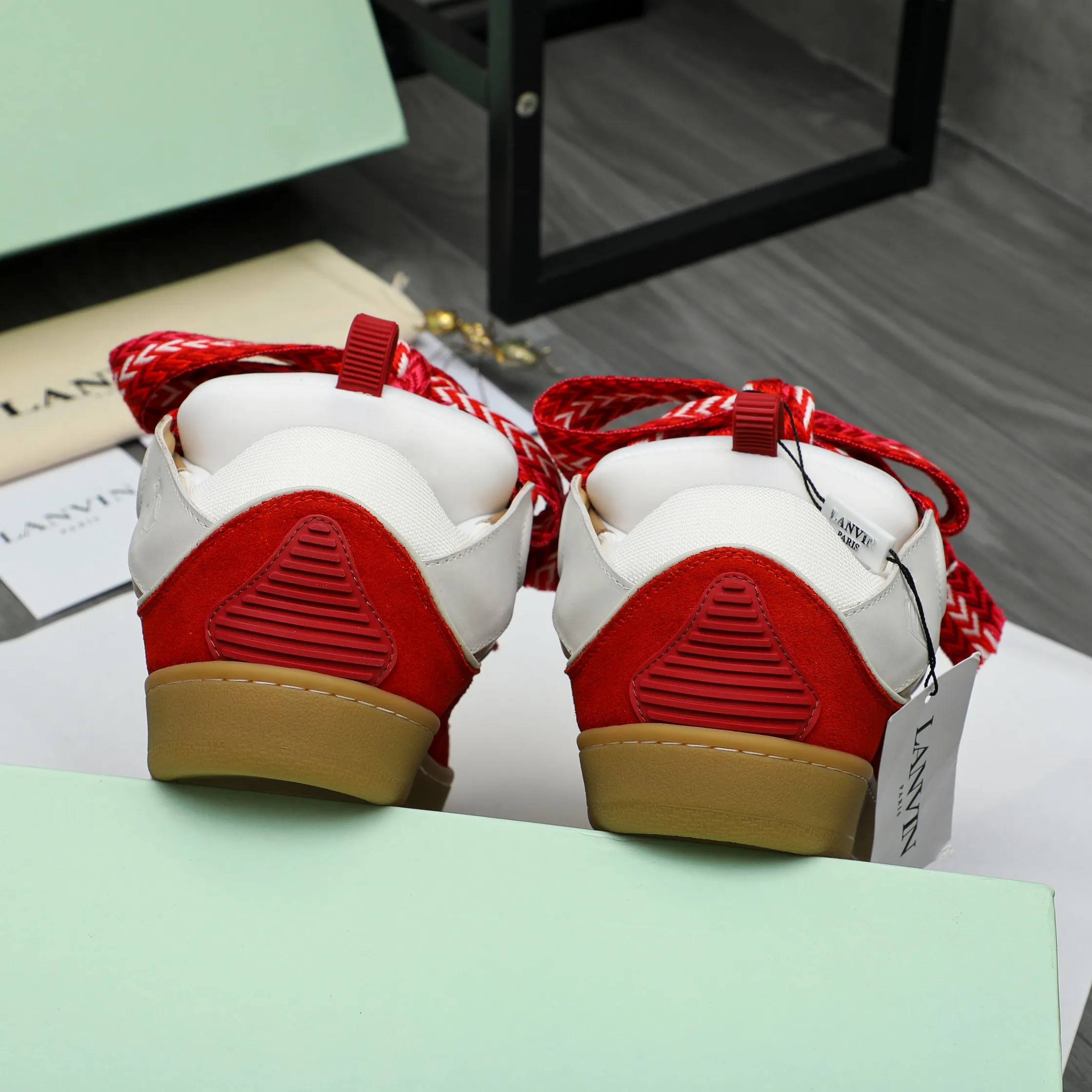 Men's shoes 💰740 [Lanvin] Lanvin high-end quality original couple's casual shoes - Upper: imported cowhide leather splicing breathable mesh - Inner lining: Lycra elastic lining - Outsole: original rubber outsole - Super high quality control·Fine workmanship: highlighted (high-end·luxury·grade) -Size: 36-45 (45 can be customized)